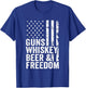 Guns Whisky Beer Freedom - Pro Guns Drinking Flag Funny Gun T-Shirt - T-Shirt | Royal
