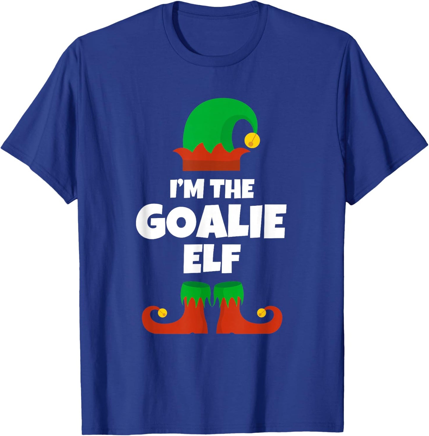 I'm The Goalie Elf Family Pajama Christmas Hockey Soccer T-Shirt - T-Shirt | Royal