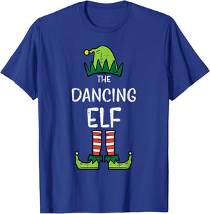 Dancing Elf Xmas PJs Matching Christmas Pajamas Family Girls T-Shirt - T-Shirt | Royal