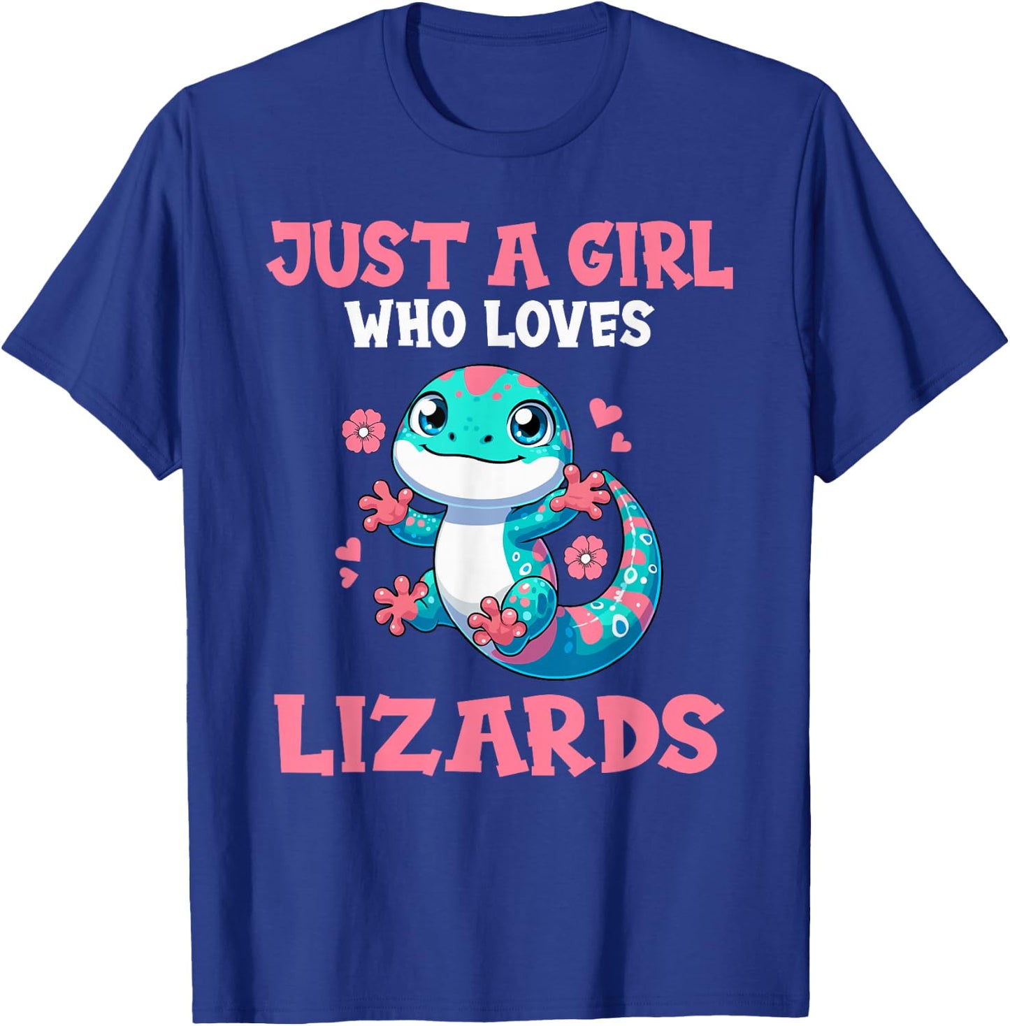 Just A Girl Who Loves Lizards Cute Lizard Girl T-Shirt - T-Shirt | Royal