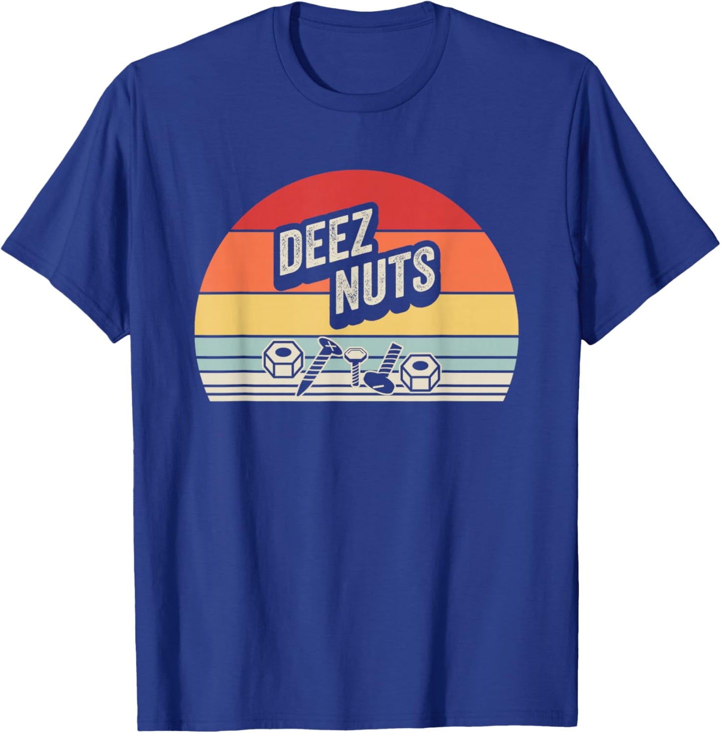 Deez Nuts Funny Retro Vintage Sunset Graphic T-Shirt - T-Shirt | Royal
