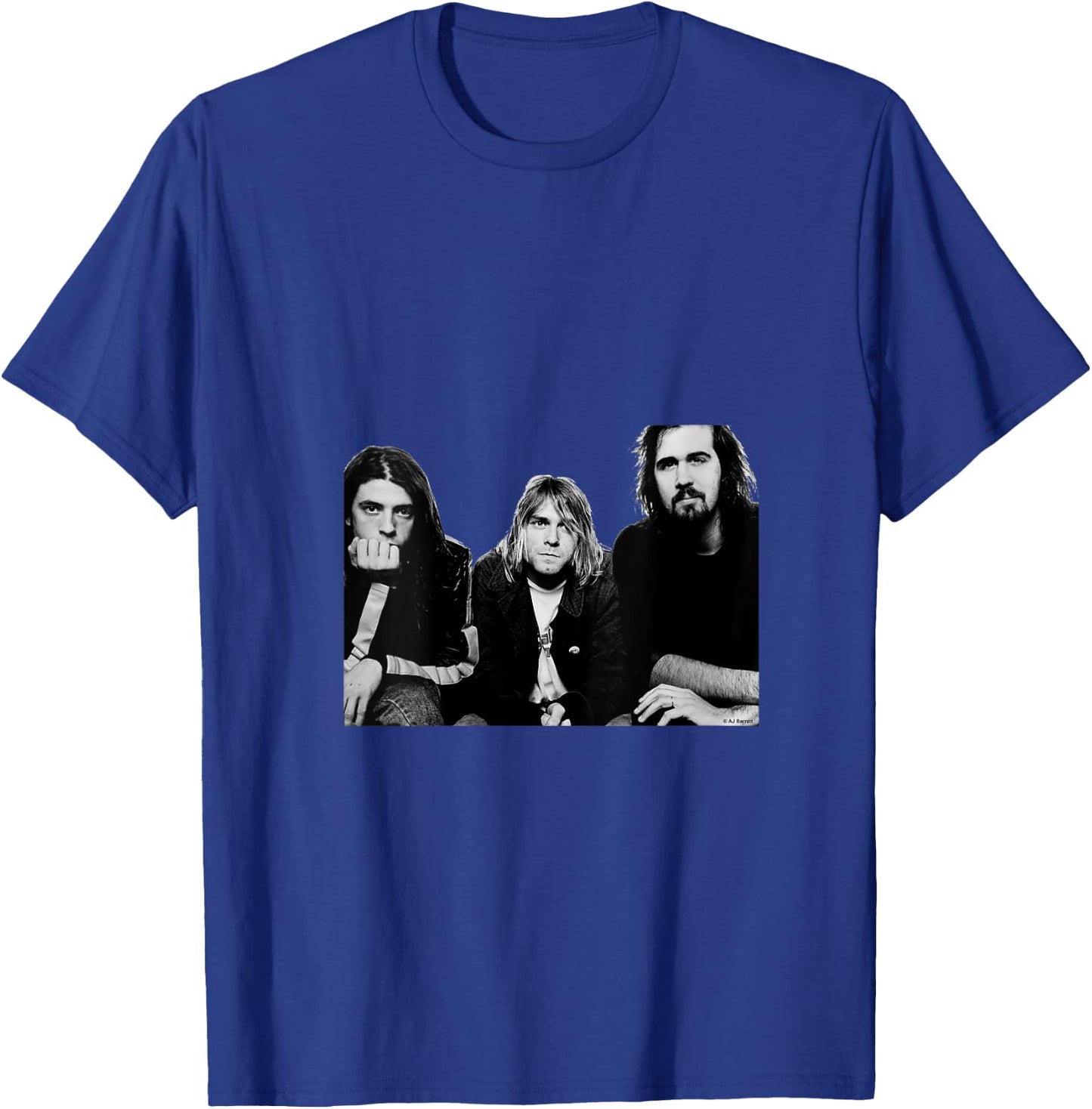 Women's Nirvana Kurt Cobain Band Portrait By AJ Barratt V-Neck T-Shirt - T-Shirt | Royal