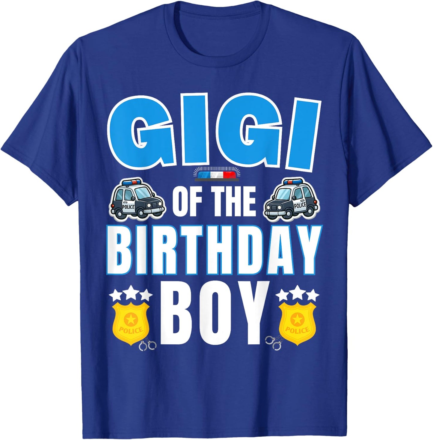 Gigi of the Birthday Boy Policeman Police Officer Bday Party T-Shirt - T-Shirt | Royal