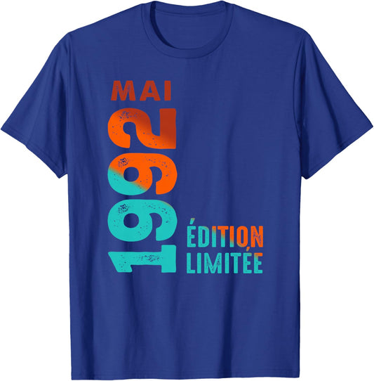 Édition Limitée Mai 1992 Birthday 1992 Haut de Gamme T-Shirt - T-Shirt | Royal
