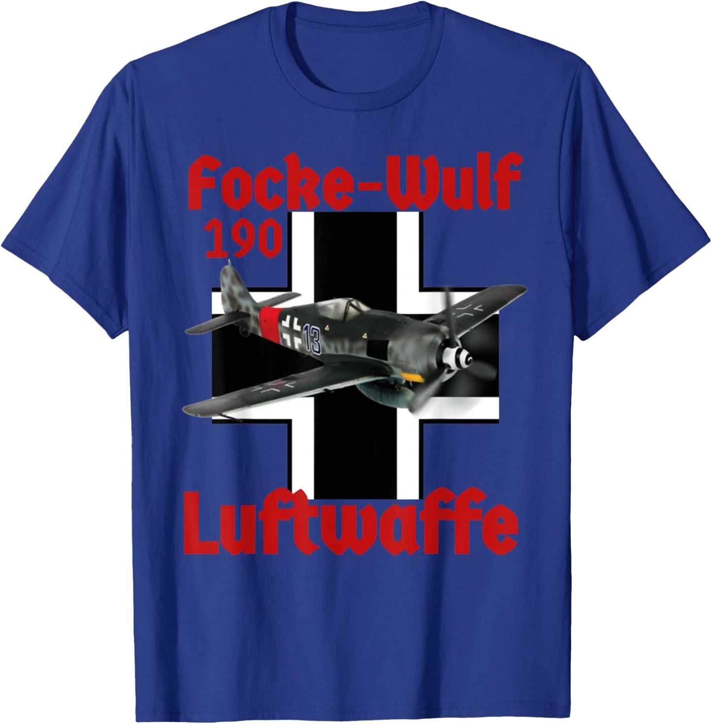 Great Aviation . German Luftwaffe F/W 190. T-Shirt - T-Shirt | Royal