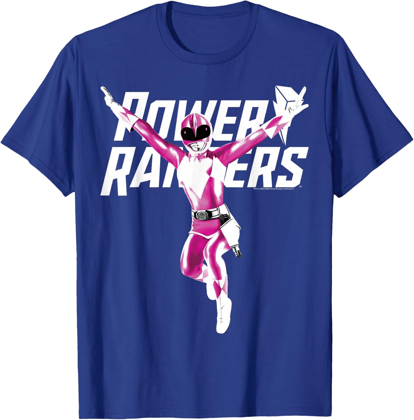 Power Rangers Pink Ranger Karate Action Pose Logo Small T-Shirt - T-Shirt | Royal