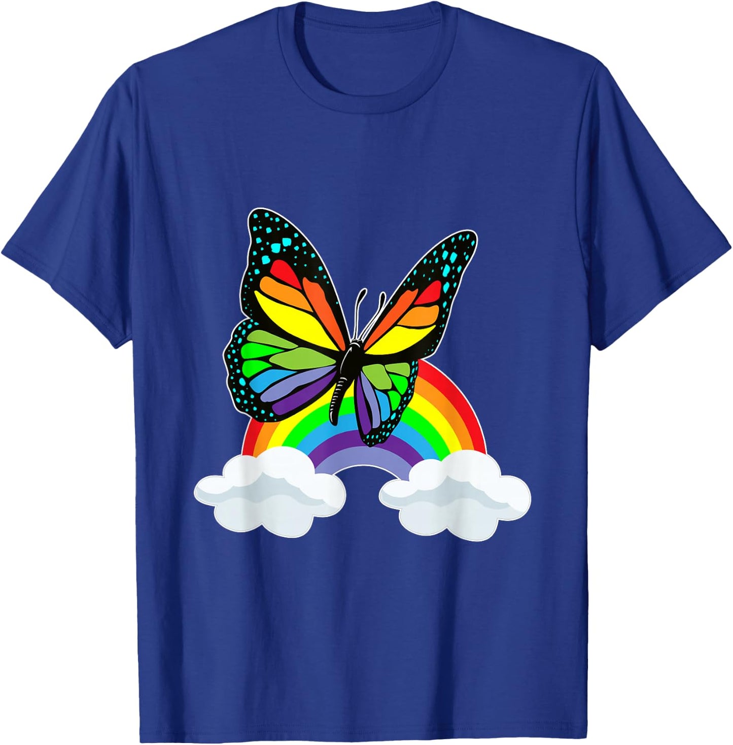 Butterfly Rainbow Clouds T-Shirt - T-Shirt | Royal