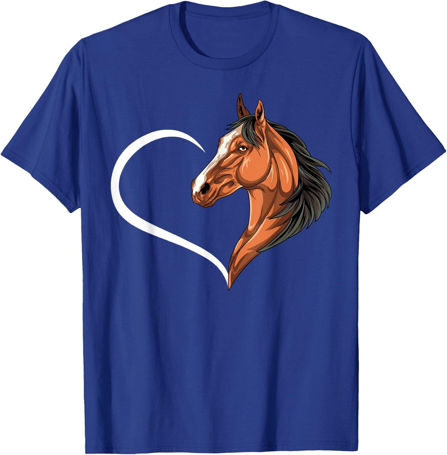 Horse Shirts Girls Kids Heart Cute Horse T-Shirt - T-Shirt | Royal