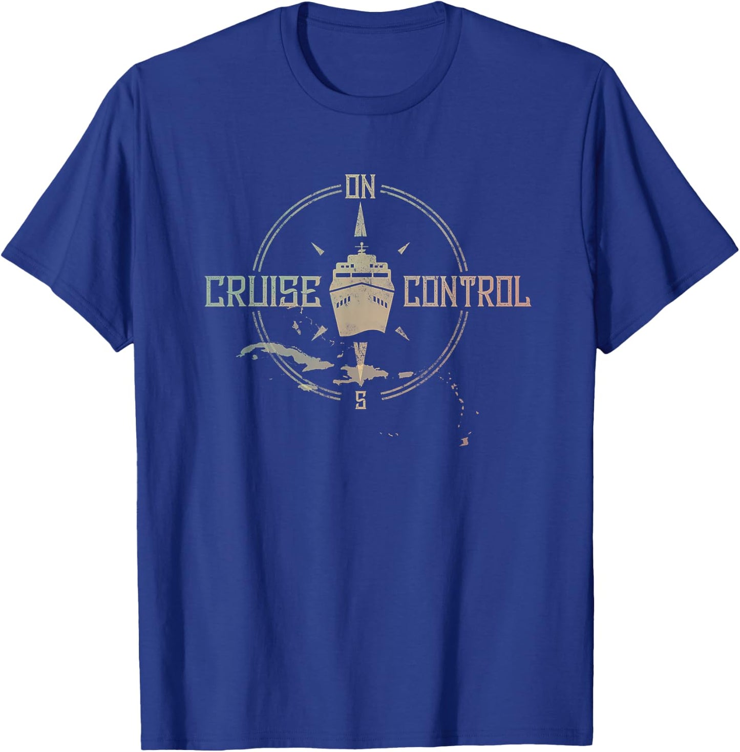 On Cruise Control Funny Cruising family shirt vacation gift T-Shirt - T-Shirt | Royal
