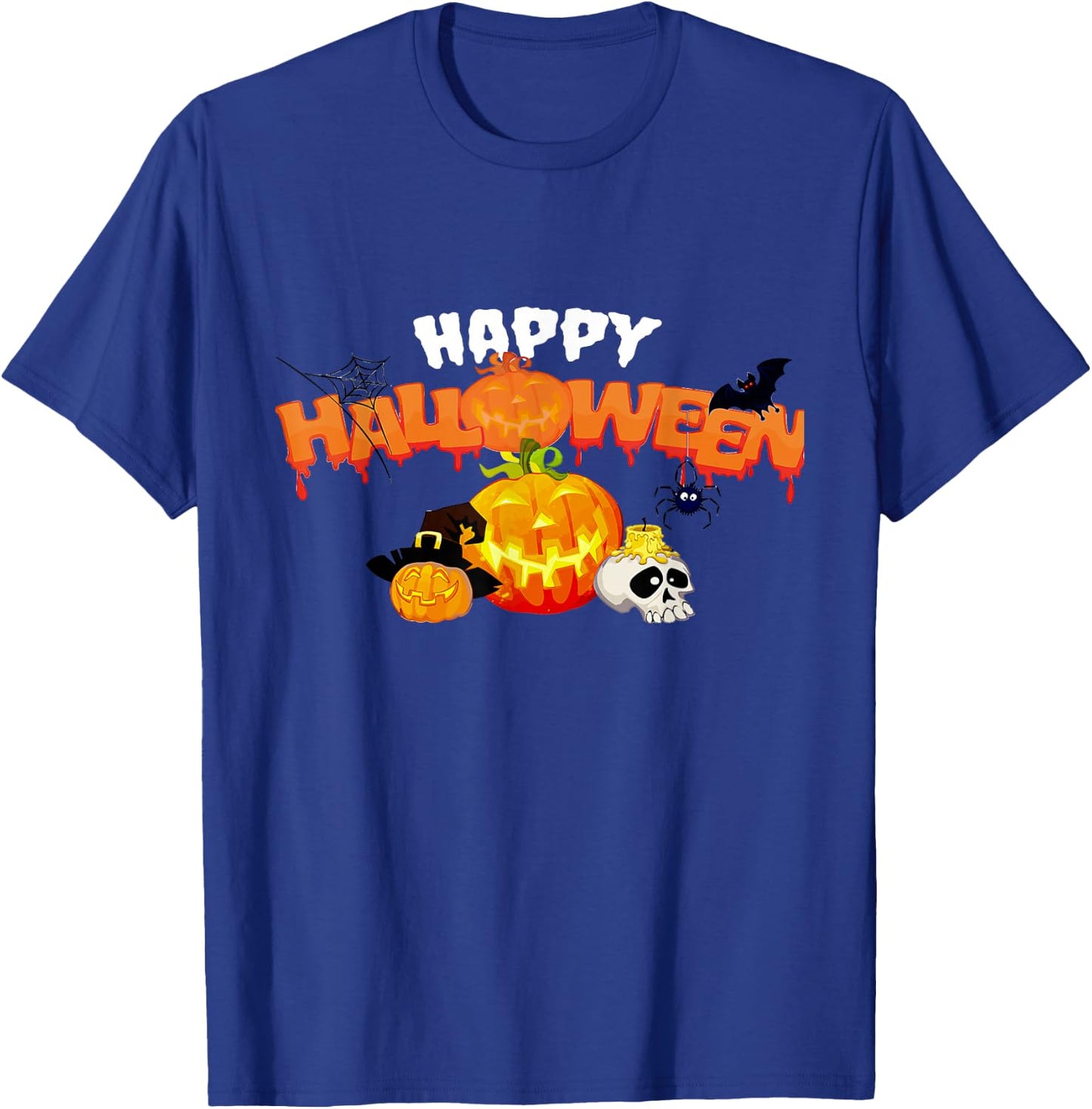 Trick Or Treat Halloween Funny Pumpkin Happy Halloween 2024 T-Shirt - T-Shirt | Royal