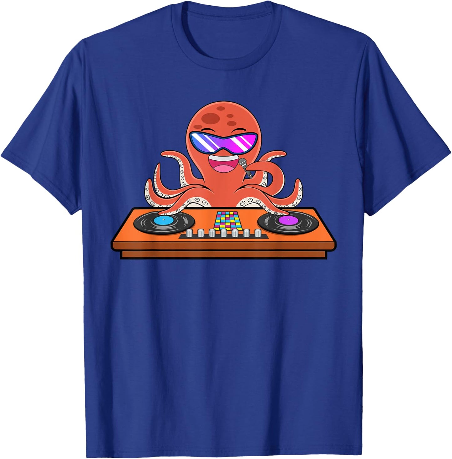 Octopus DJ Music Musician Party Squid T-Shirt - T-Shirt | Royal
