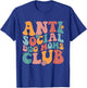 Anti Social Dog Moms Club Funny Introvert Dog Mom Retro Men Women T-Shirt - T-Shirt | Royal