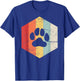 Retro Vintage Paw Print Furry T-Shirt - T-Shirt | Royal