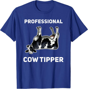 Professional Cow Tipper Funny Cow Tipping T-Shirt - T-Shirt | Royal