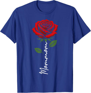 Mommom Mothers Day Floral Rose Minimalist Aesthetic T-Shirt - T-Shirt | Royal