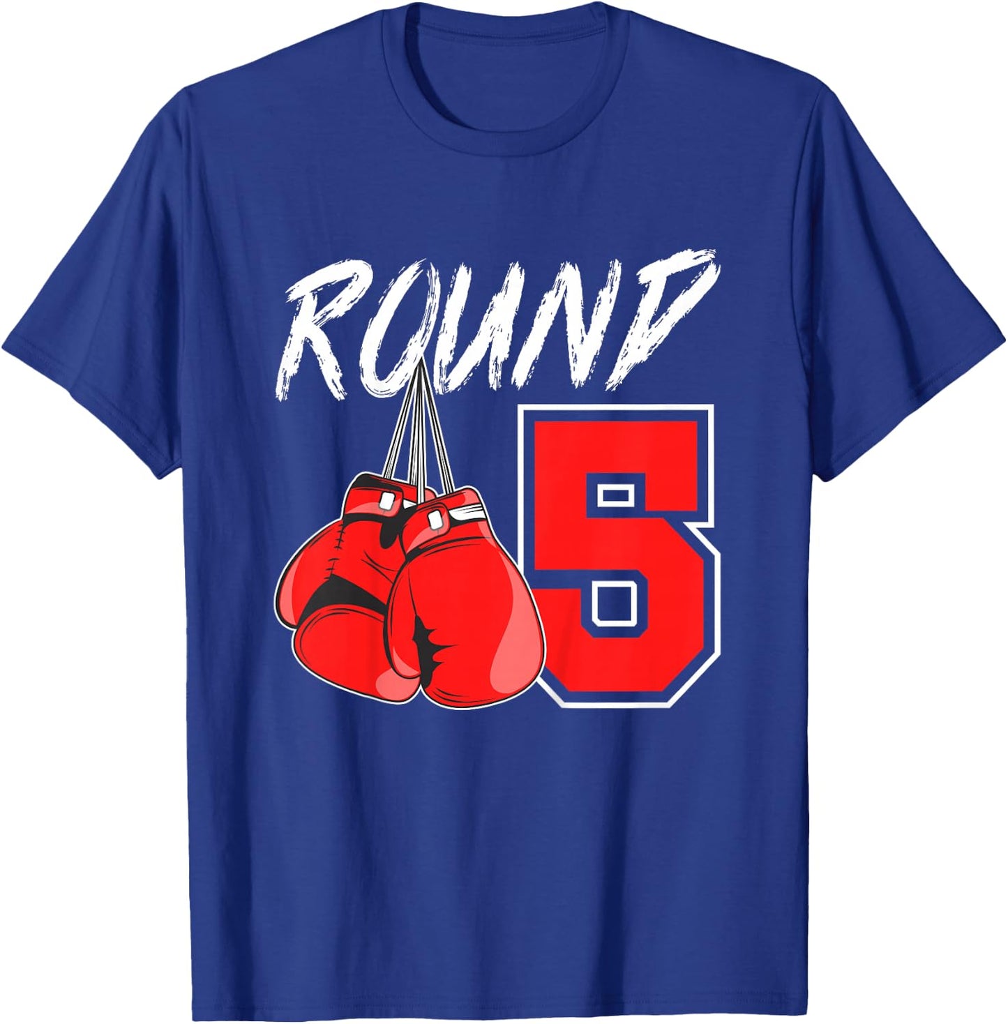Kids 5th Birthday Boxing Boy 5 Year Old Boxer Bday Party T-Shirt - T-Shirt | Royal