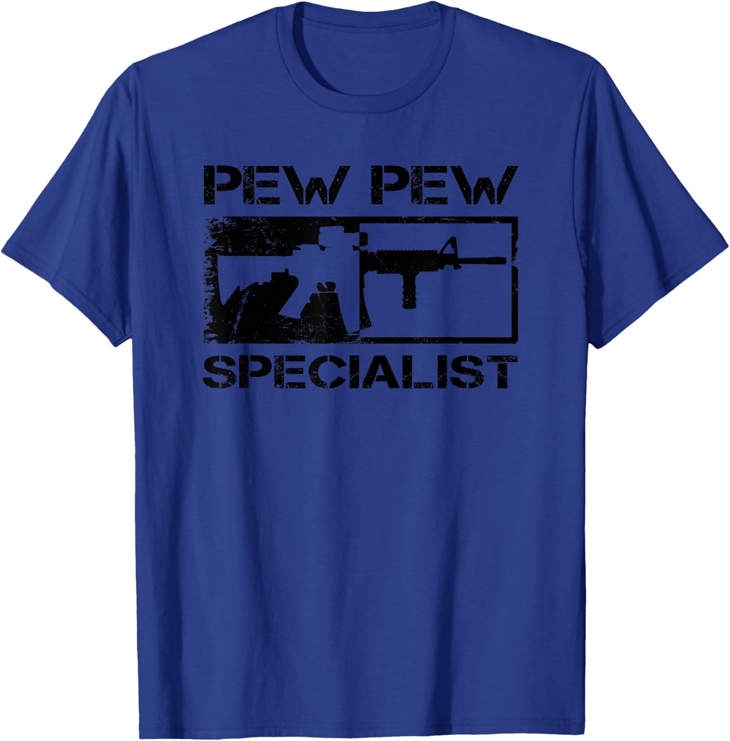 Pew Pew Specialist - 5.56 Pro Gun AR15 Rifle M4 Funny Gun T-Shirt - T-Shirt | Royal