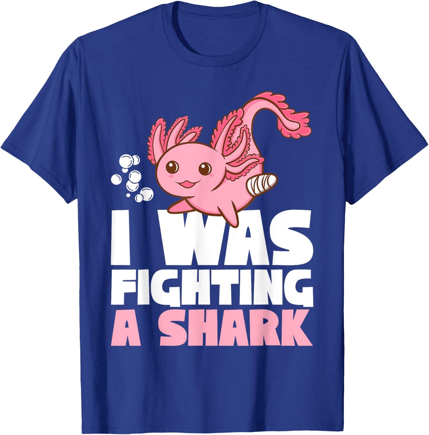 Get well recovery fighting a shark Broken Leg Axolotl Kids T-Shirt - T-Shirt | Royal