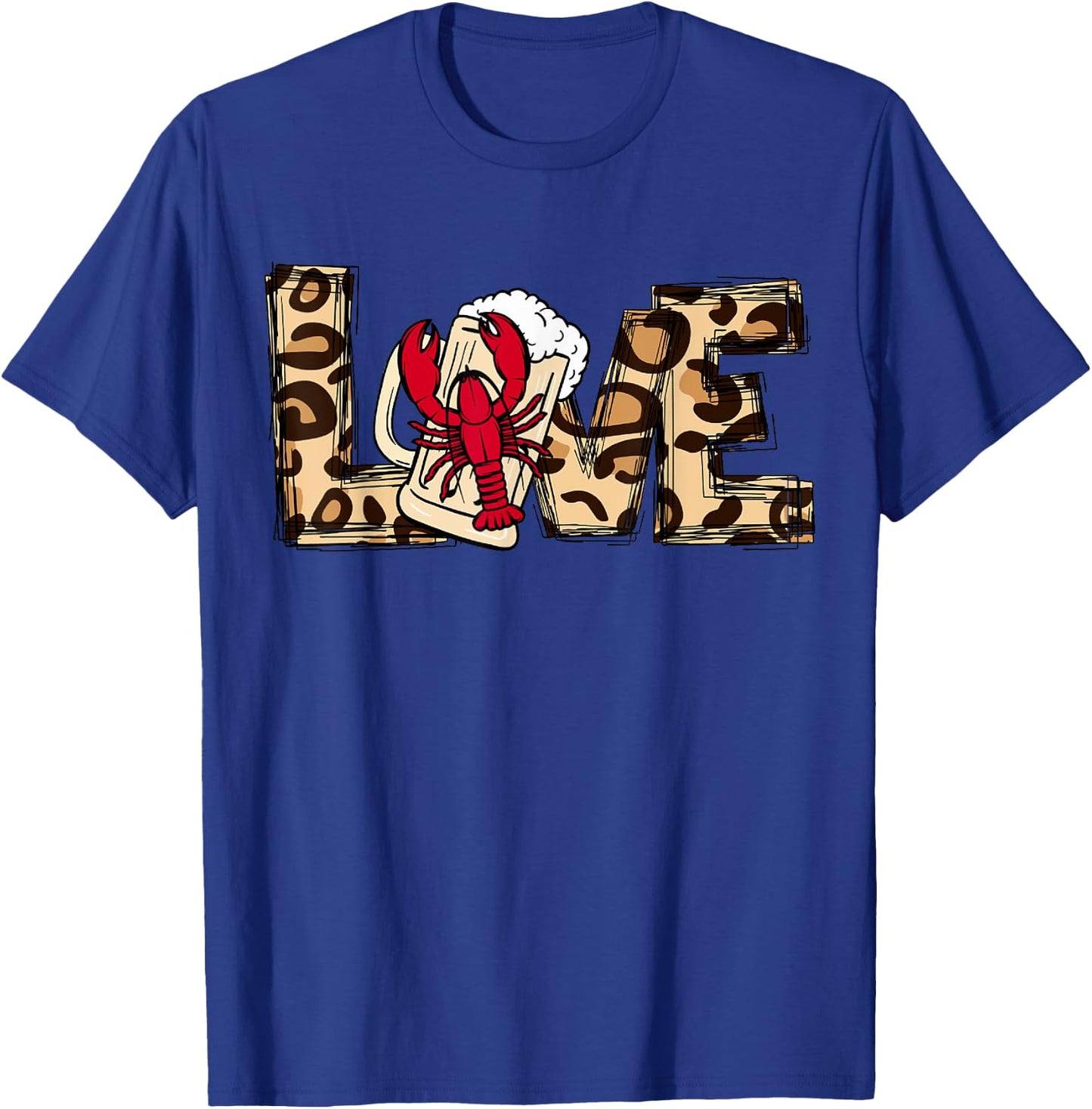 Crawfish and Beer Lovers Women's Leopard Love Crayfish T-Shirt - T-Shirt | Royal