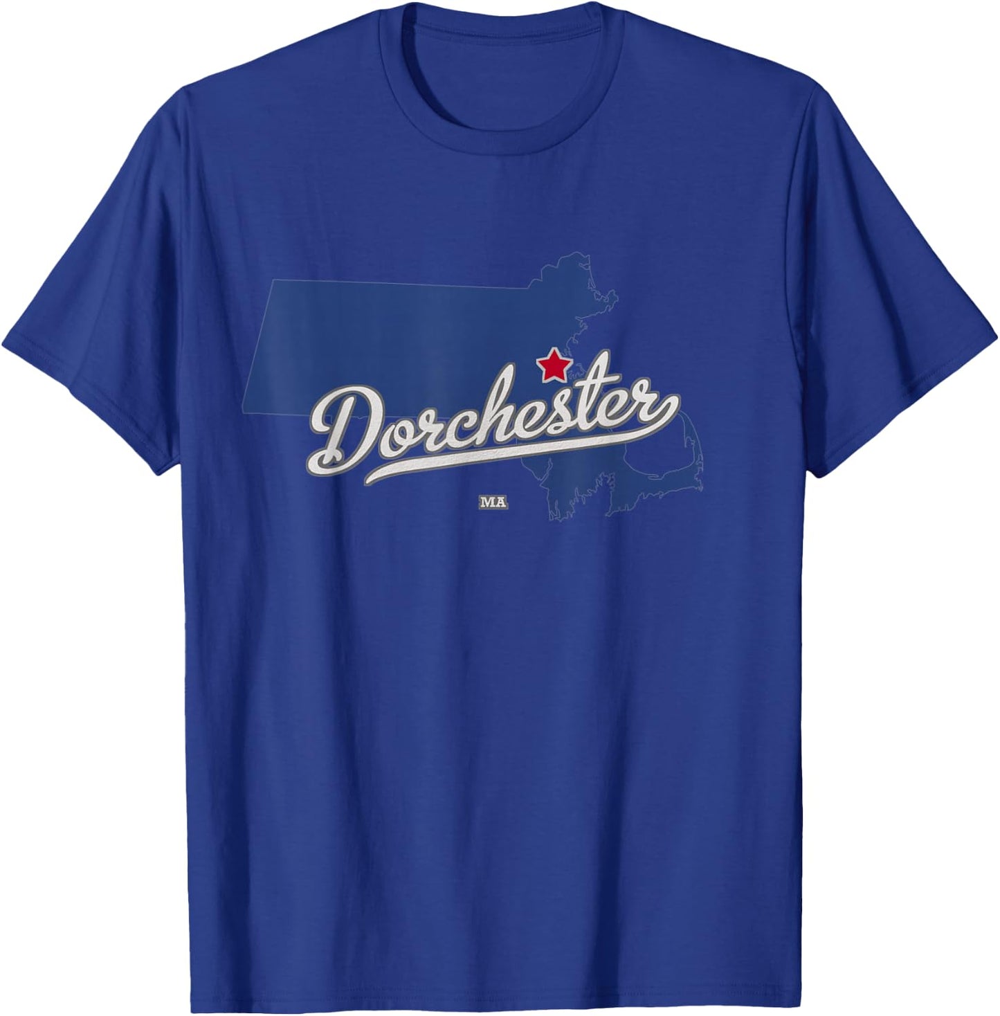 Dorchester Massachusetts Boston MA Map T-Shirt - T-Shirt | Royal