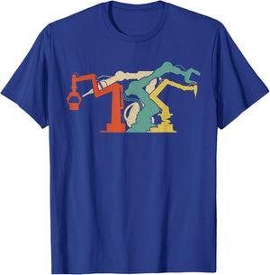 Robot Robotics Engineer Retro Vintage T-Shirt - T-Shirt | Royal