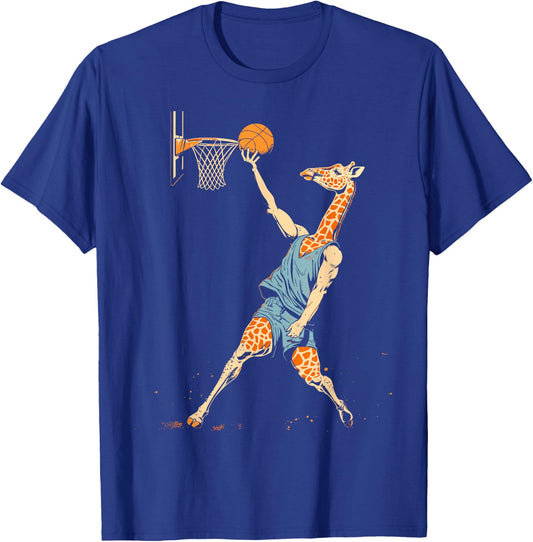 Funny Giraffe Playing Basketball Player Sports Hoops Women T-Shirt - T-Shirt | Royal