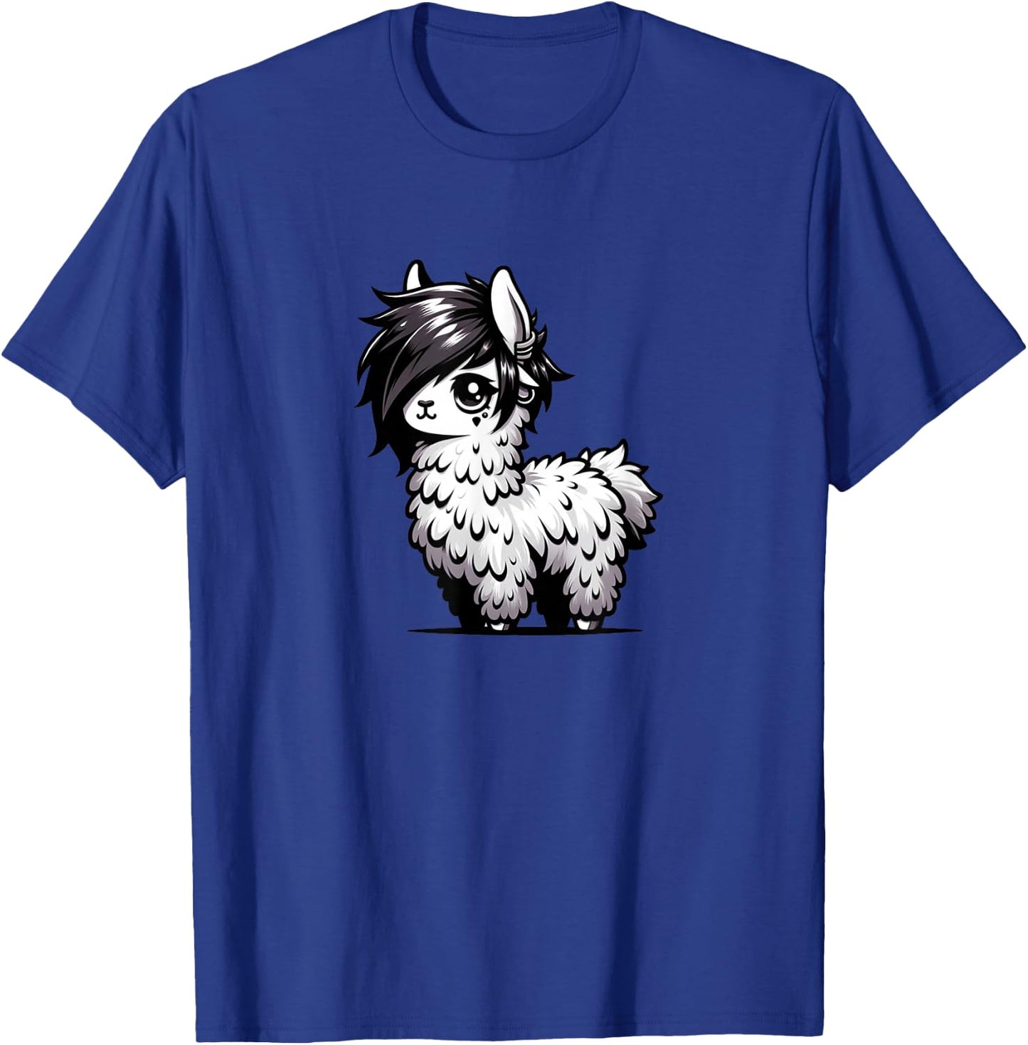 Cute Emo Llama Kawaii Kids Boys Girls T-Shirt - T-Shirt | Royal