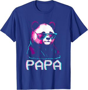 Papa Panda Bear - Retro Funny Papa Father's Day Birthday T-Shirt - T-Shirt | Royal