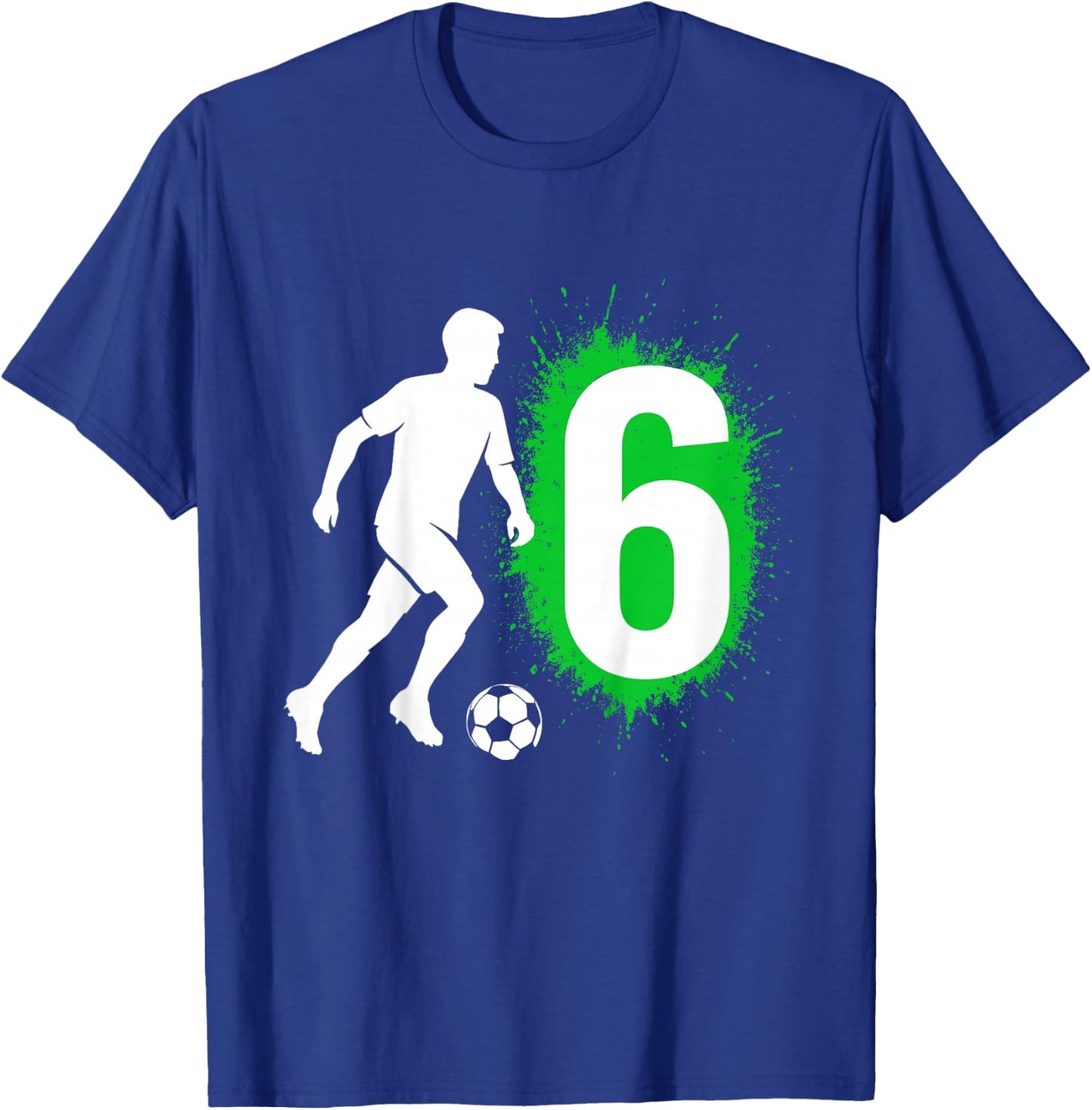 Enfant 6e Anniversaire de Football, garçon | Six, 6 Ans garçon T-Shirt - T-Shirt | Royal