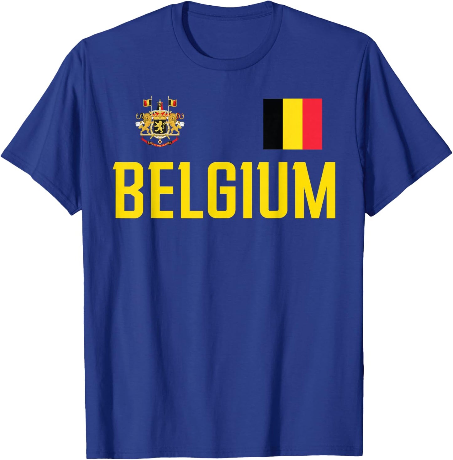Belgium Flag Belgie Football Soccer Fan Men Women Kids T-Shirt - T-Shirt | Royal