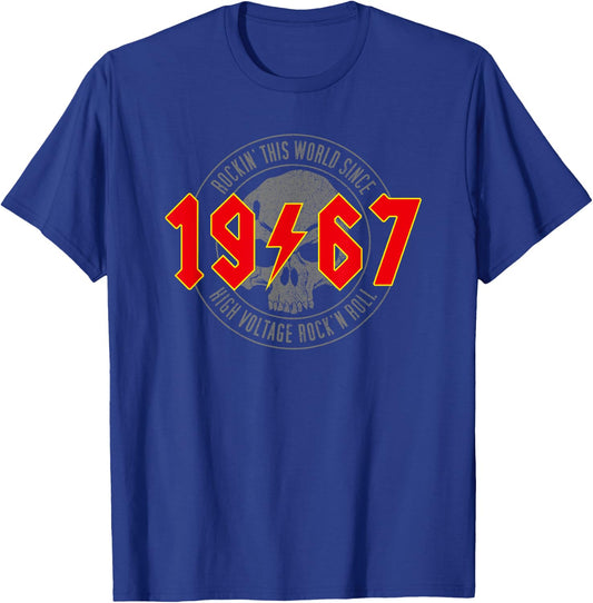 1967 Vintage Birthday Rock and Roll Heavy Metal , black T-Shirt - T-Shirt | Royal