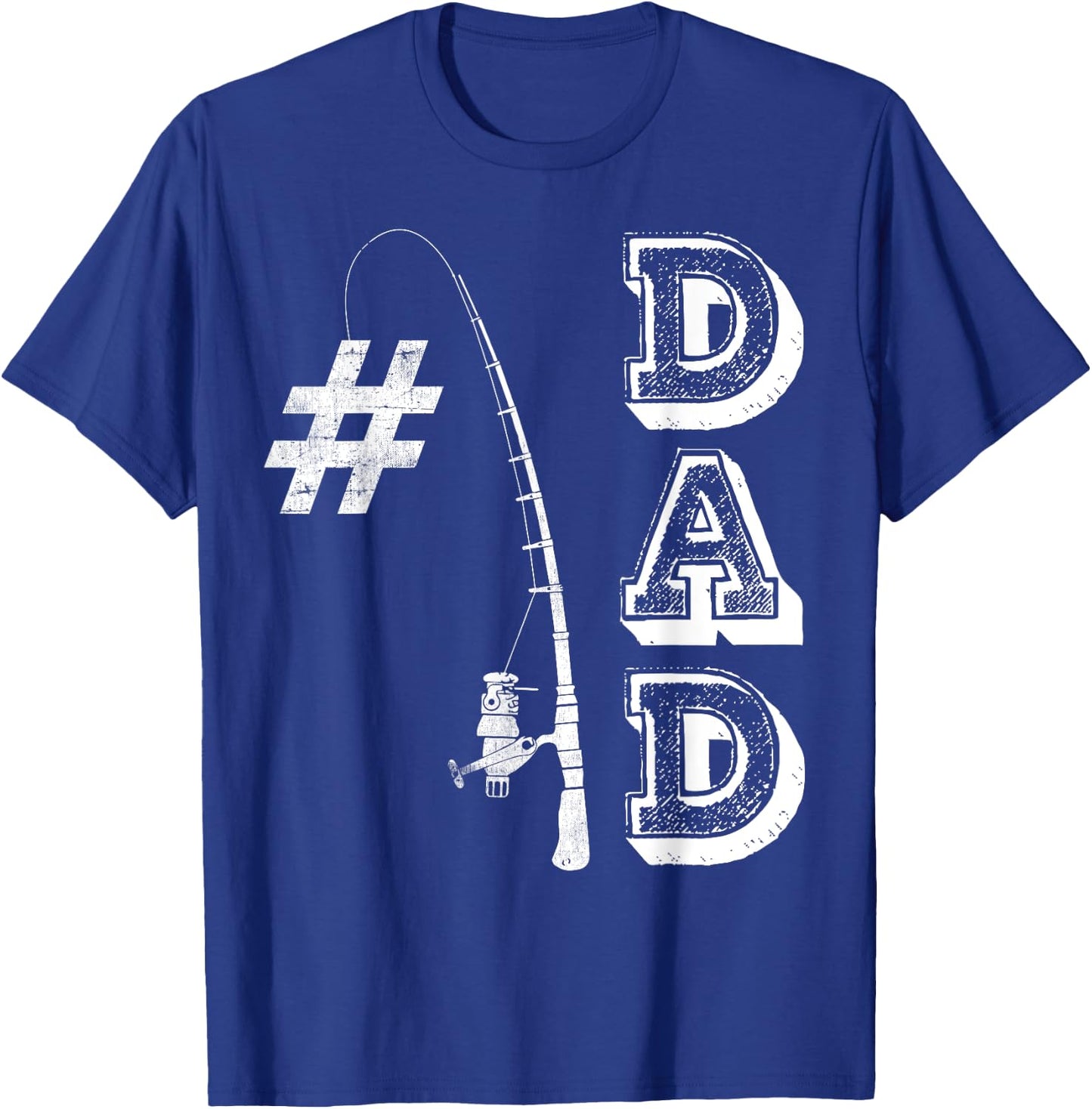 #1 Dad Fishing Fishermen Papa Number one Fathers Day T-Shirt - T-Shirt | Royal