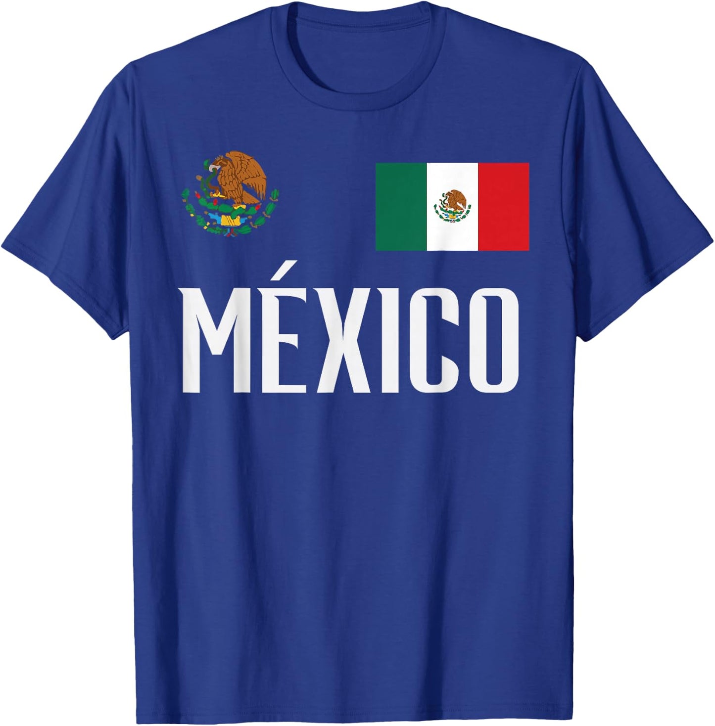 Mexico Flag Mexican Football Soccer Fan Men Women Kids T-Shirt - T-Shirt | Royal