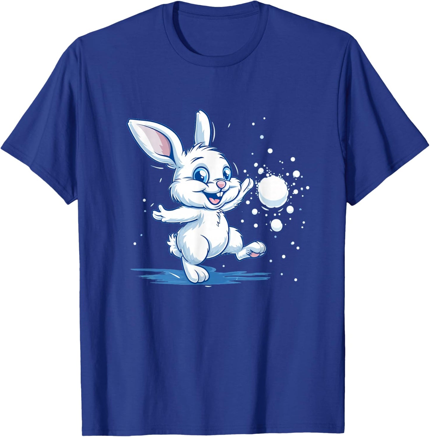 Snowball bunny in winter for Snowballer and fights lovers T-Shirt - T-Shirt | Royal