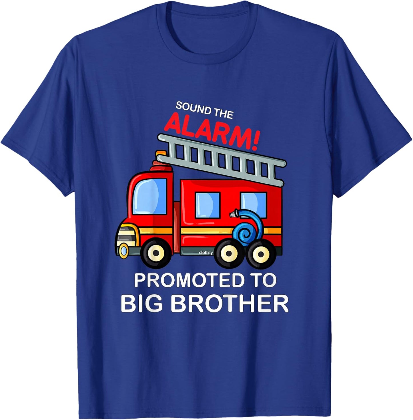 Kids Promoted to Big Brother Shirt Firetruck T-Shirt - T-Shirt | Royal