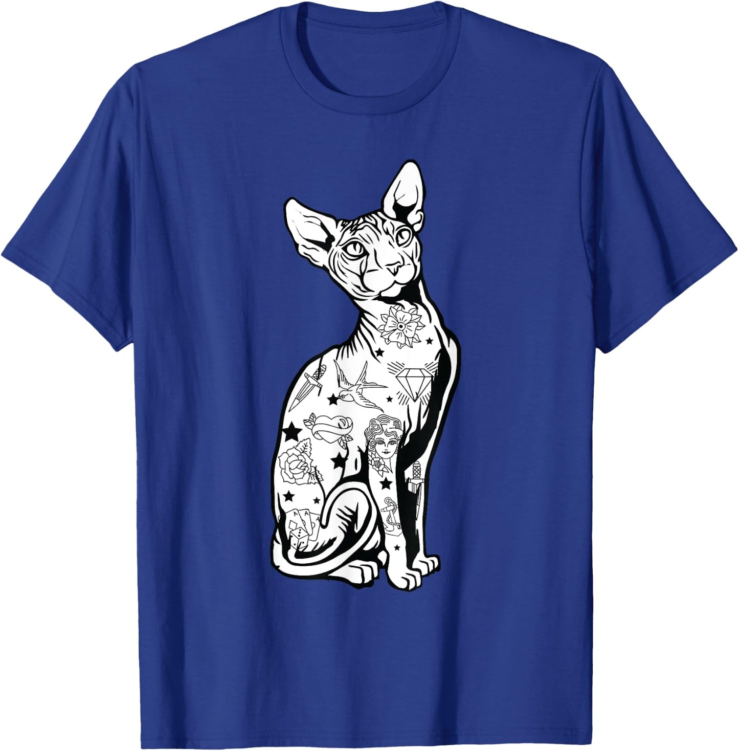Goth Sphynx Hairless Cat Lovers with Tattoos T-Shirt - T-Shirt | Royal