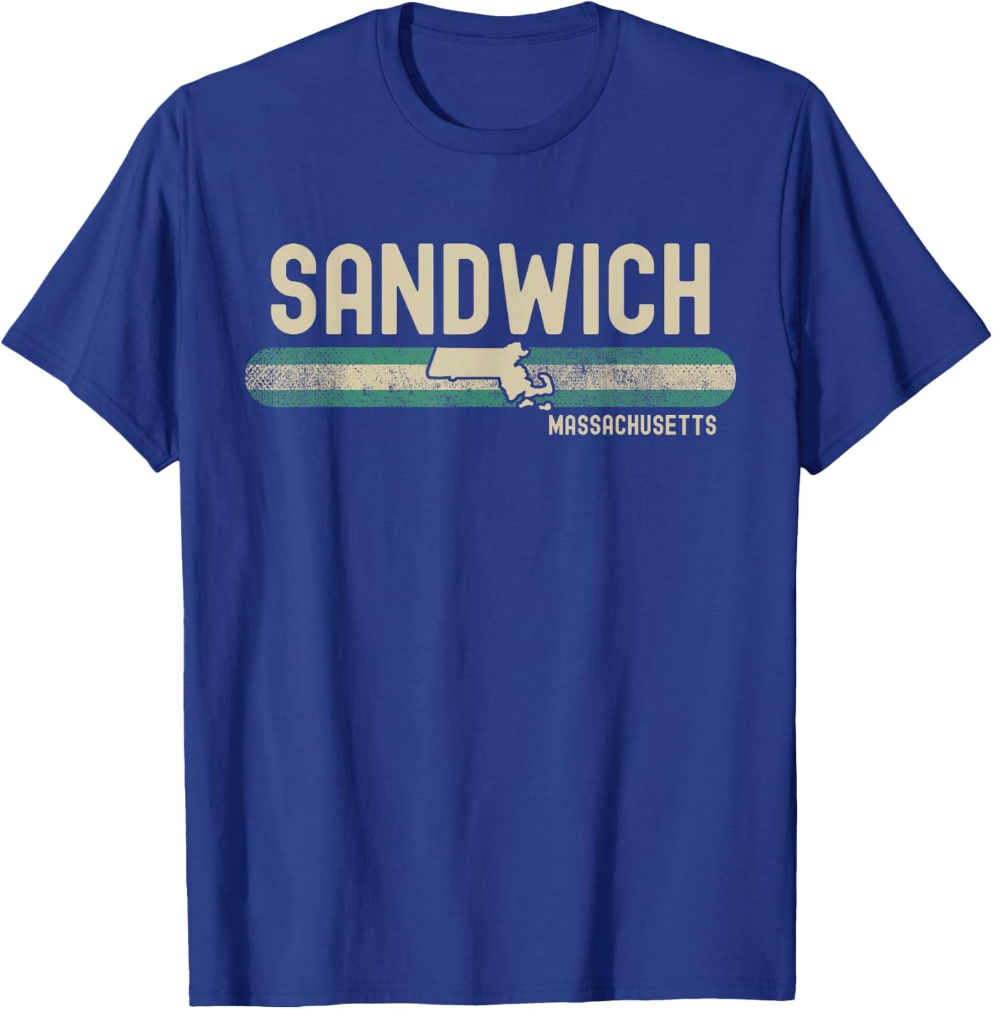Sandwich MA | Massachusetts | Travel & 80s Style T-Shirt - T-Shirt | Royal