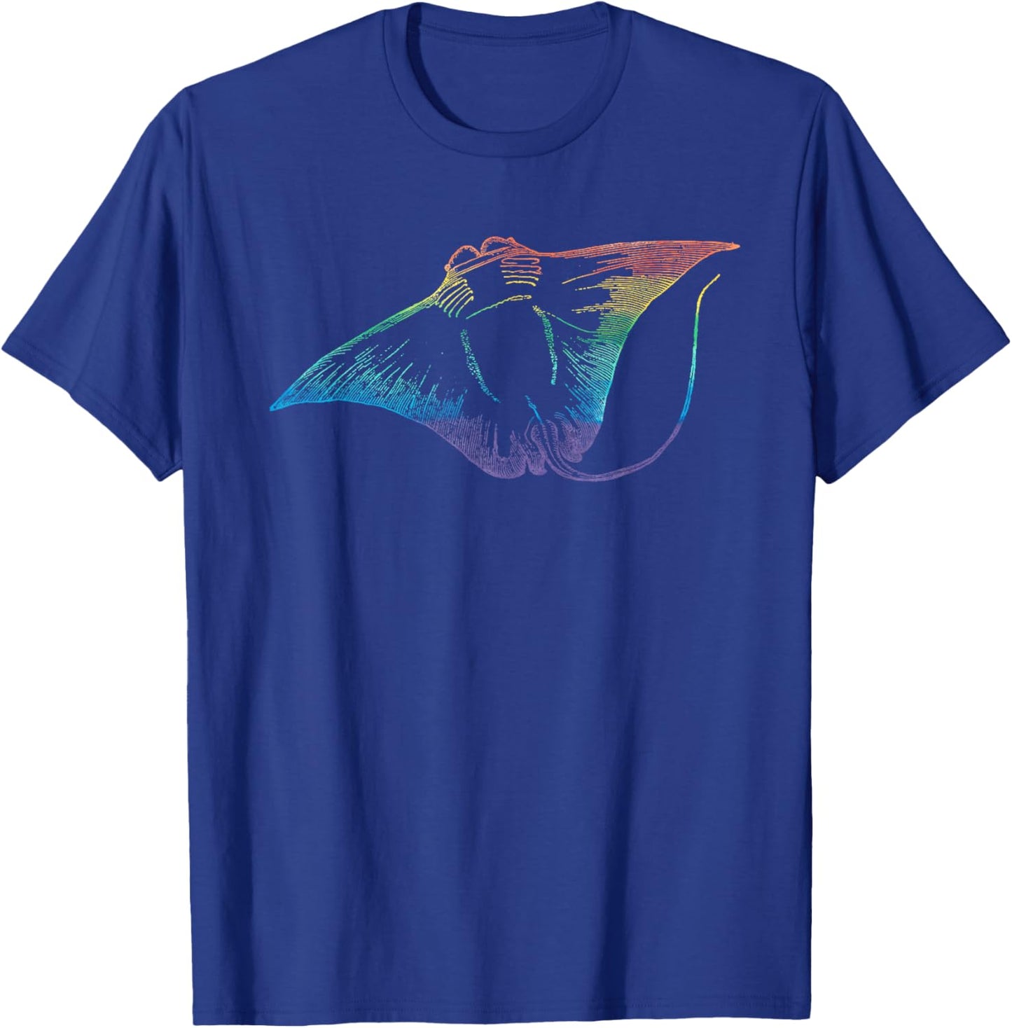 Vintage Rainbow Stingray Nautical Ocean Animal Cute T Shirt T-Shirt - T-Shirt | Royal