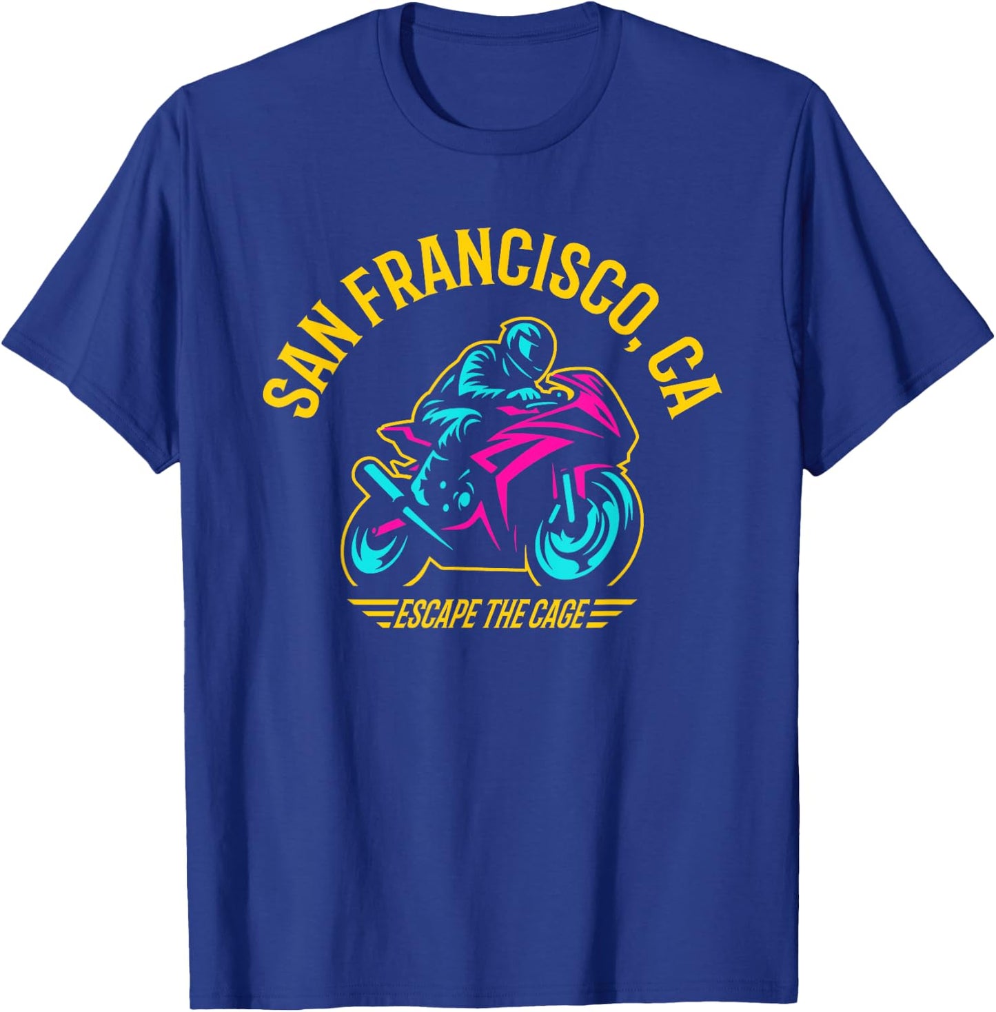 San Francisco California Sport Bike Motorcycle Racing Design T-Shirt - T-Shirt | Royal