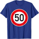 50. Geburtstag Schild Tempolimit 50 Geschwindigkeit Tempo 50 T-Shirt - T-Shirt | Royal