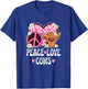 Peace Love Cows Women Cow Print Cute Cow Girls Cow Lover Cow T-Shirt - T-Shirt | Royal