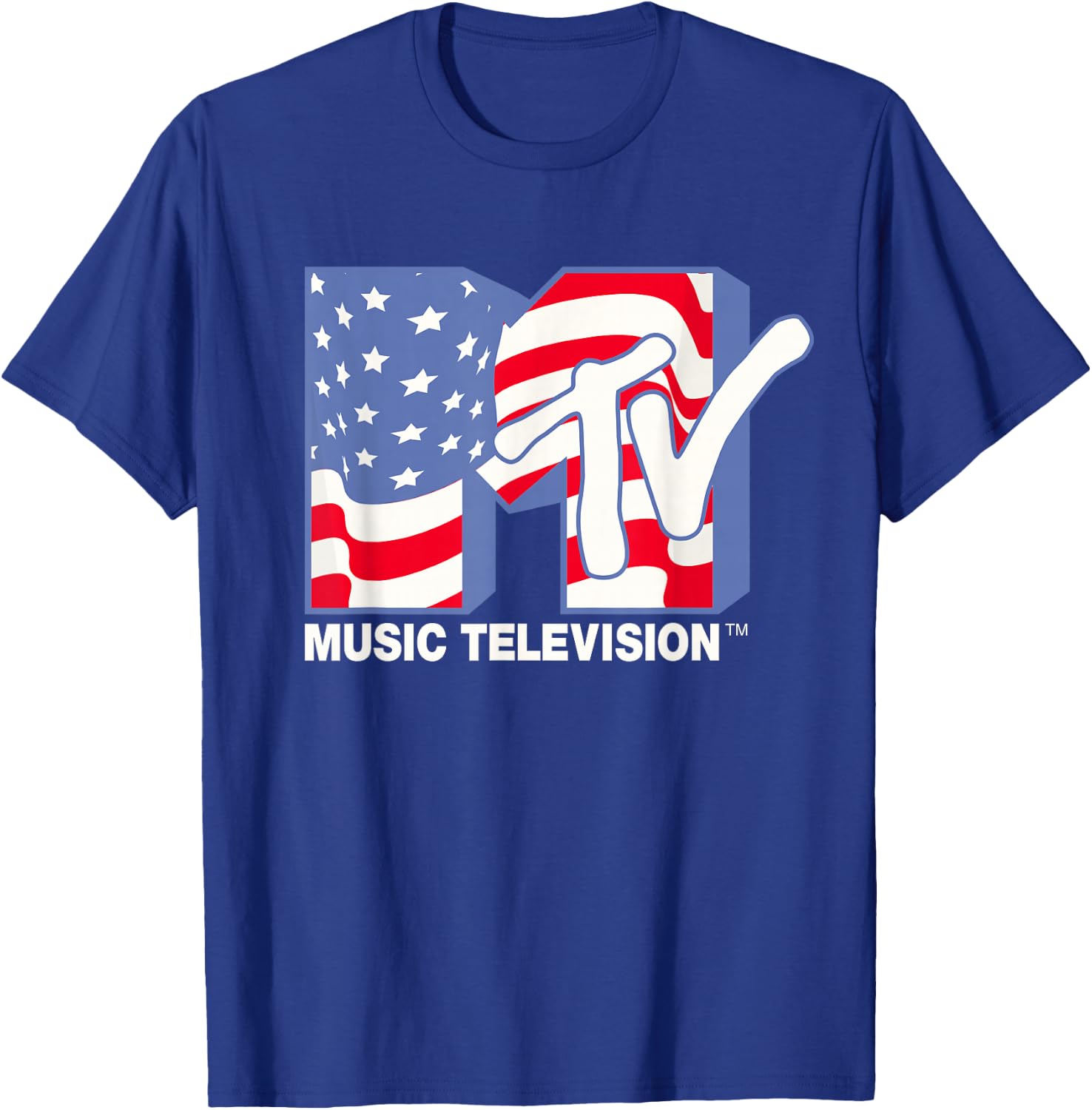 MTV Americana Flag Logo T-Shirt - T-Shirt | Royal