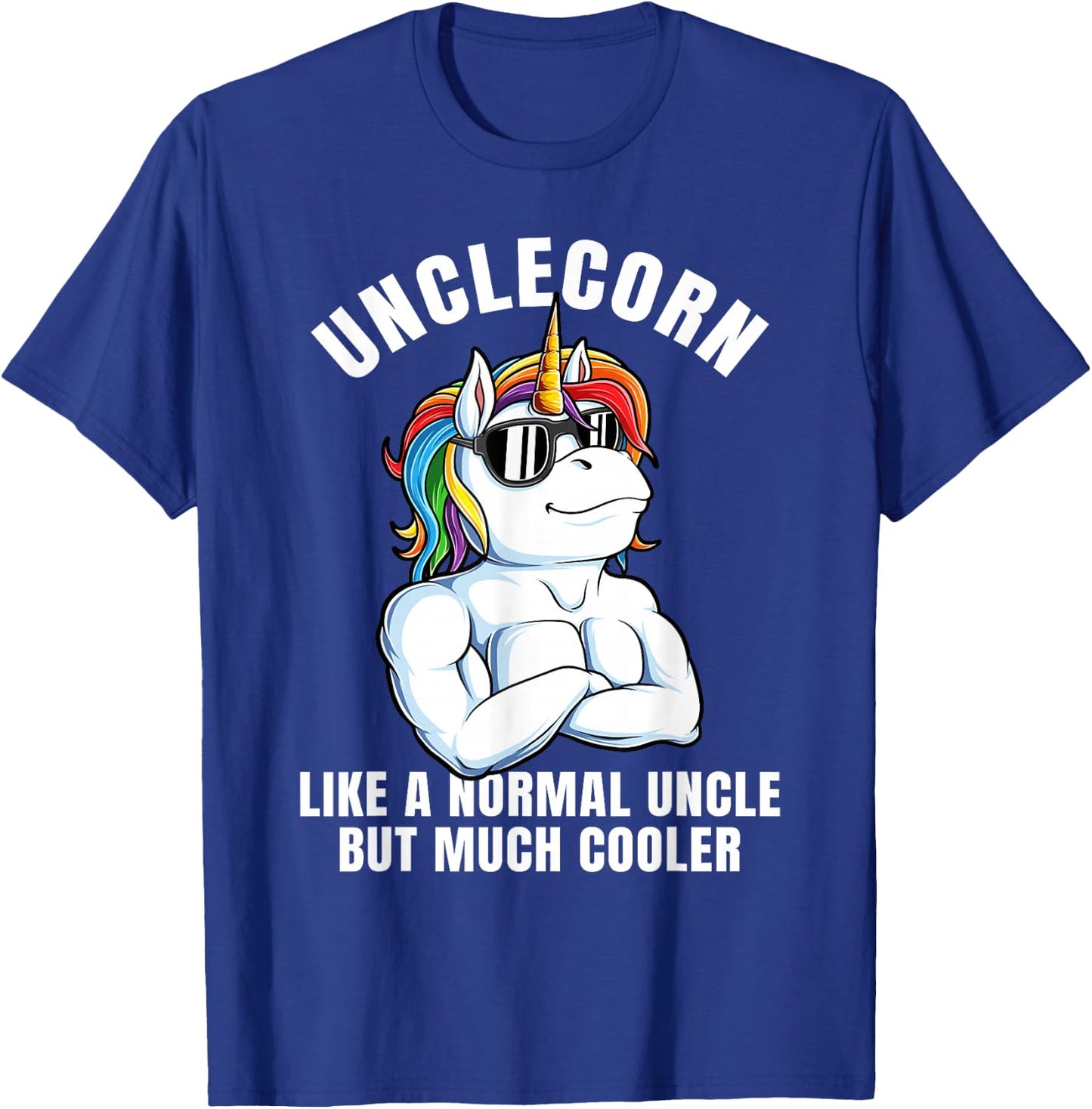 Unclecorn Cool Uncle Unicorn Birthday T-Shirt - T-Shirt | Royal