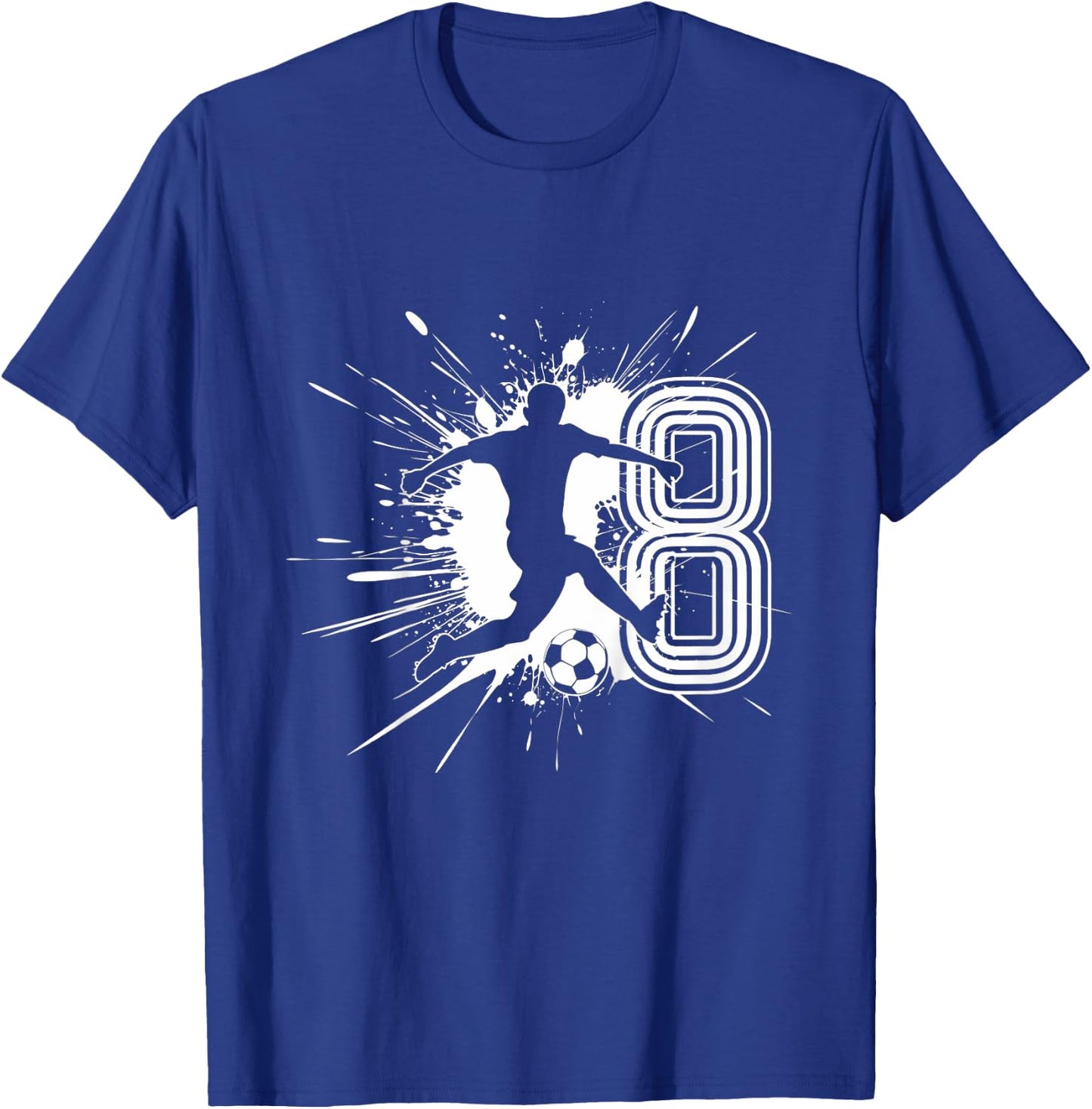 Kinder 8. Geburtstag Junge 8 Jahre Fussballer Fussball Geburtstags T-Shirt - T-Shirt | Royal