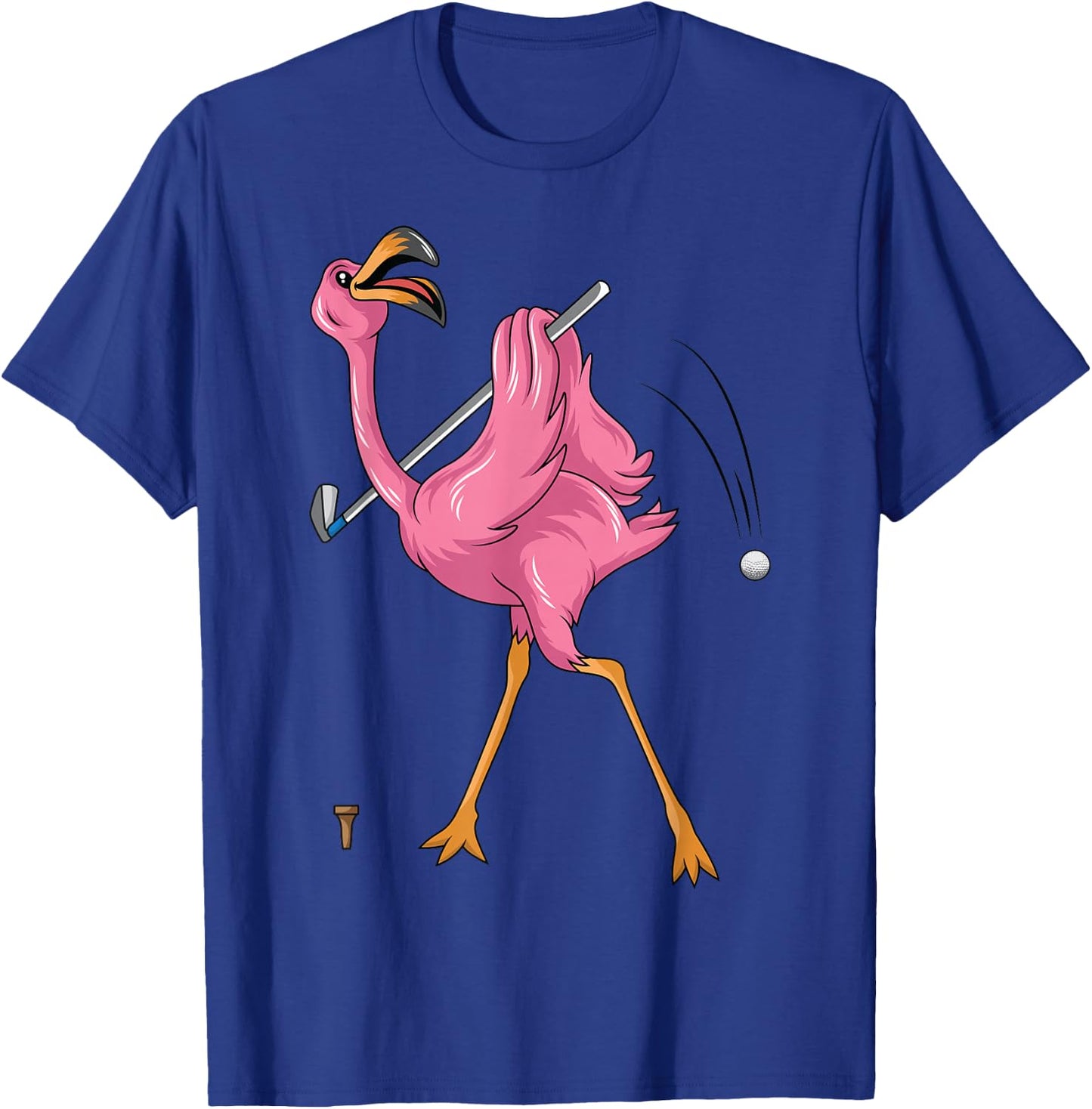 Funny Flamingo Golfing Flamingo Golf Flamingo Playing Golf T-Shirt - T-Shirt | Royal