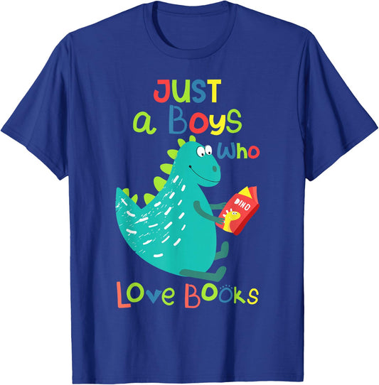 Reading-Shirt Boy Loves Books Bookworm Kids Toddler Nerdy T-Shirt - T-Shirt | Royal