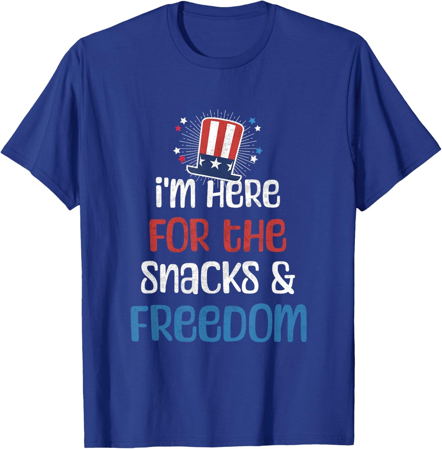 I'm Here For The Snacks & Freedom USA Funny 4th of July Kids T-Shirt - T-Shirt | Royal