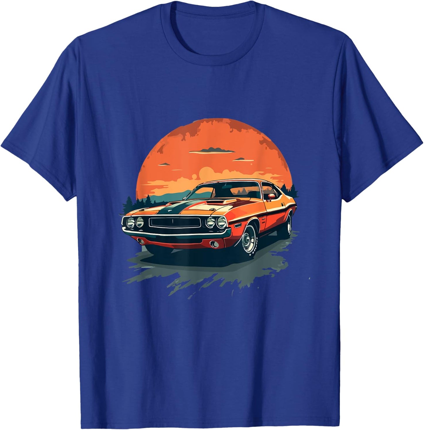 Classic Car , Retro Car , Musclecar Car , black T-Shirt - T-Shirt | Royal