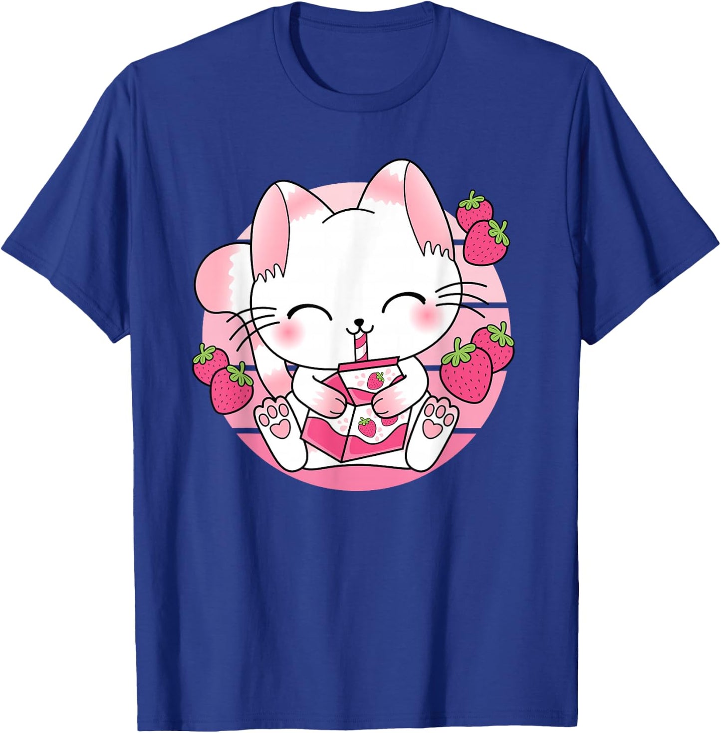Süße Japanische Anime Kawaii Erdbeermilch Katze Manga Otaku T-Shirt - T-Shirt | Royal