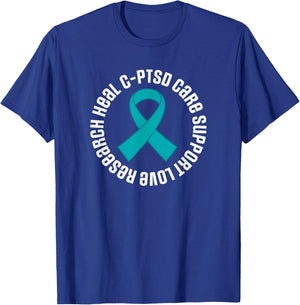 C-PTSD Awareness Ribbon Support Month T-Shirt - T-Shirt | Royal